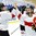 KAMLOOPS, BC - APRIL 3: Switzerland's Romy Eggimann #14 high fives Sarah Forster #3 after a 4-0 victory over Japan during relegation round action at the 2016 IIHF Ice Hockey Women's World Championship. (Photo by Matt Zambonin/HHOF-IIHF Images)

